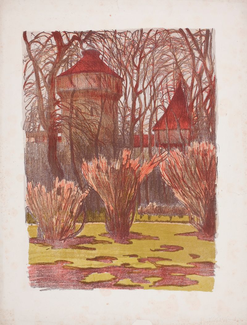 Archway surrounded by foliage, oil on canvas by Stanisław Czajkowski