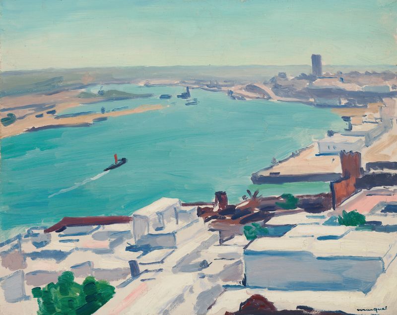 Paisaje de Le Bou-Regreg, Vu de la Casbah de Albert Marquet, óleo sobre lienzo