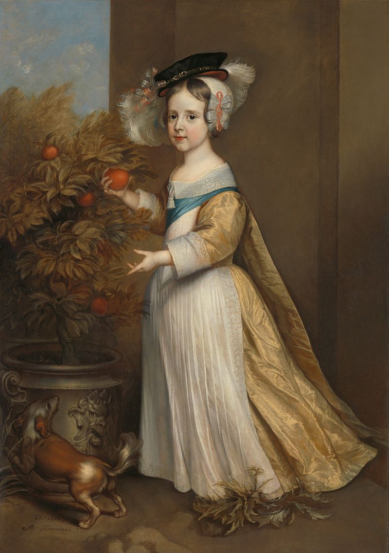 Retrato de Willem III de niño, óleo sobre lienzo por Adriaen Hanneman