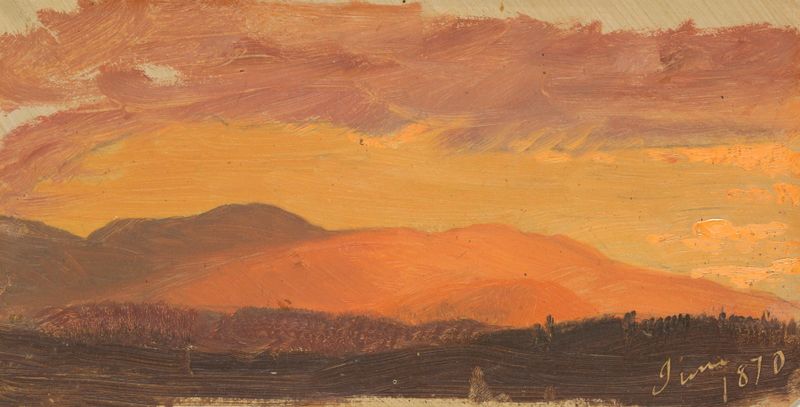 Atardecer sobre el río Hudson, pintura al óleo de Frederic Edwin Church