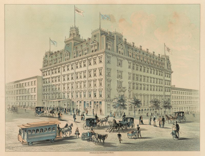 Lithograph of The Ebbitt House facade by John H. Bufford's & Sons
