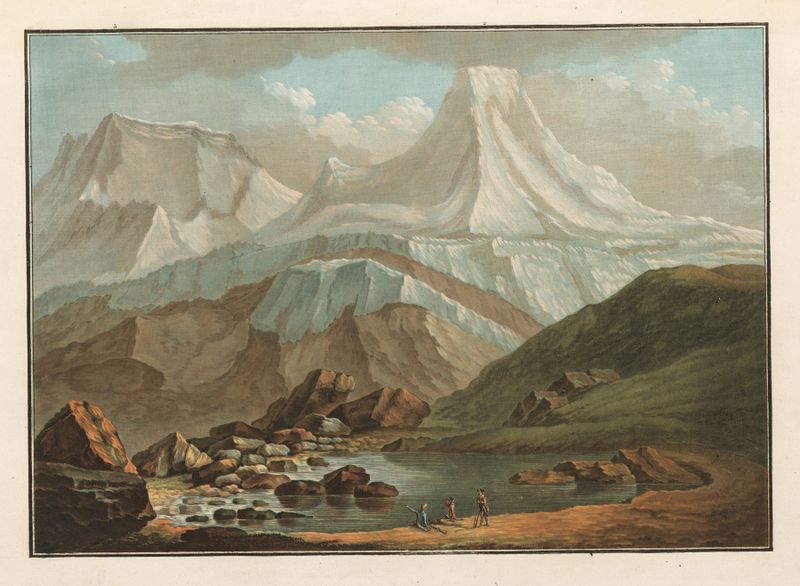 Landscape with mountains and lake, oil painting by Caspar Wolf