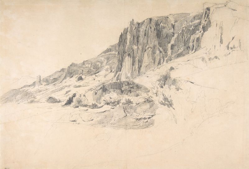 Cliffs of Malbec at Mont-Dore, óleo sobre tela de Théodore Rousseau