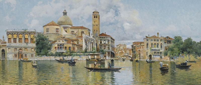 San Geremia e o Palazzo Labia, pintura a óleo de Antonio María de Reyna Manescau