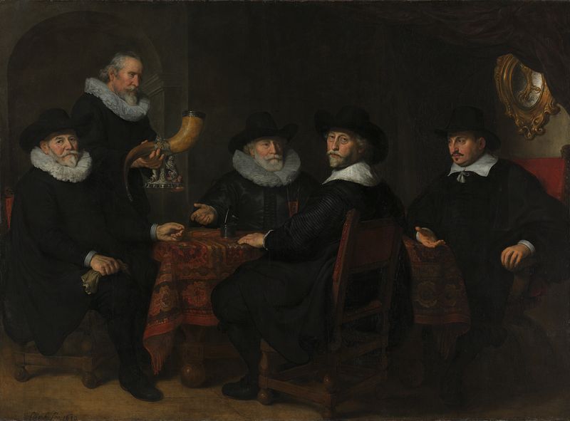 Portrait of the Governors of the Kloveniersdoelen, oil on canvas by Govert Flinck