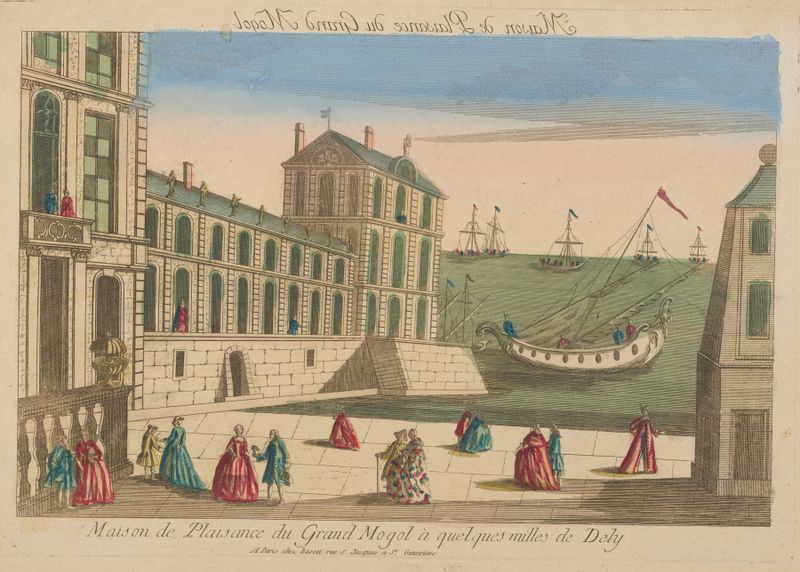 O Palácio de Prazer do Grande Mogol, arquitetura, Mughal, artista desconhecido
