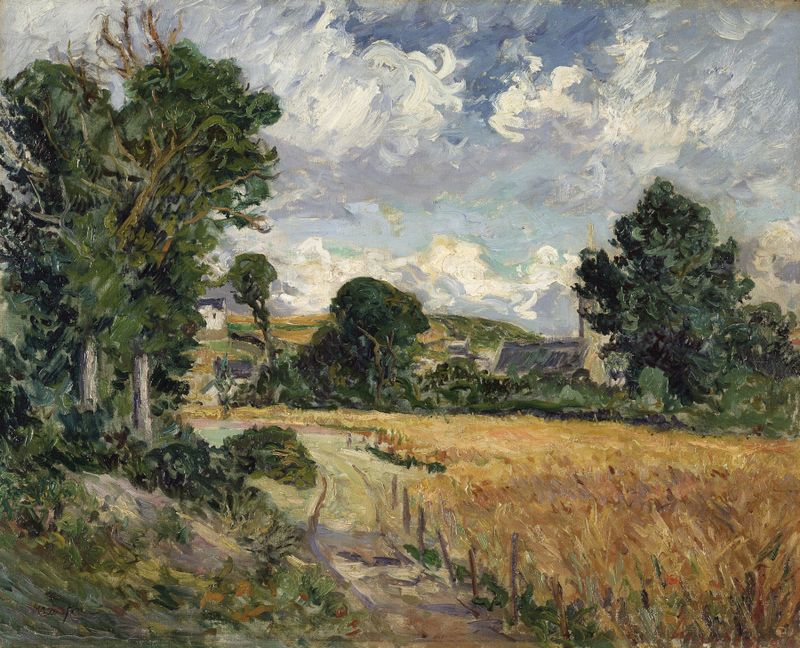 Campo de maíz en el valle de Saint-Jean-du-Doigt, óleo sobre lienzo de Maxime Maufra