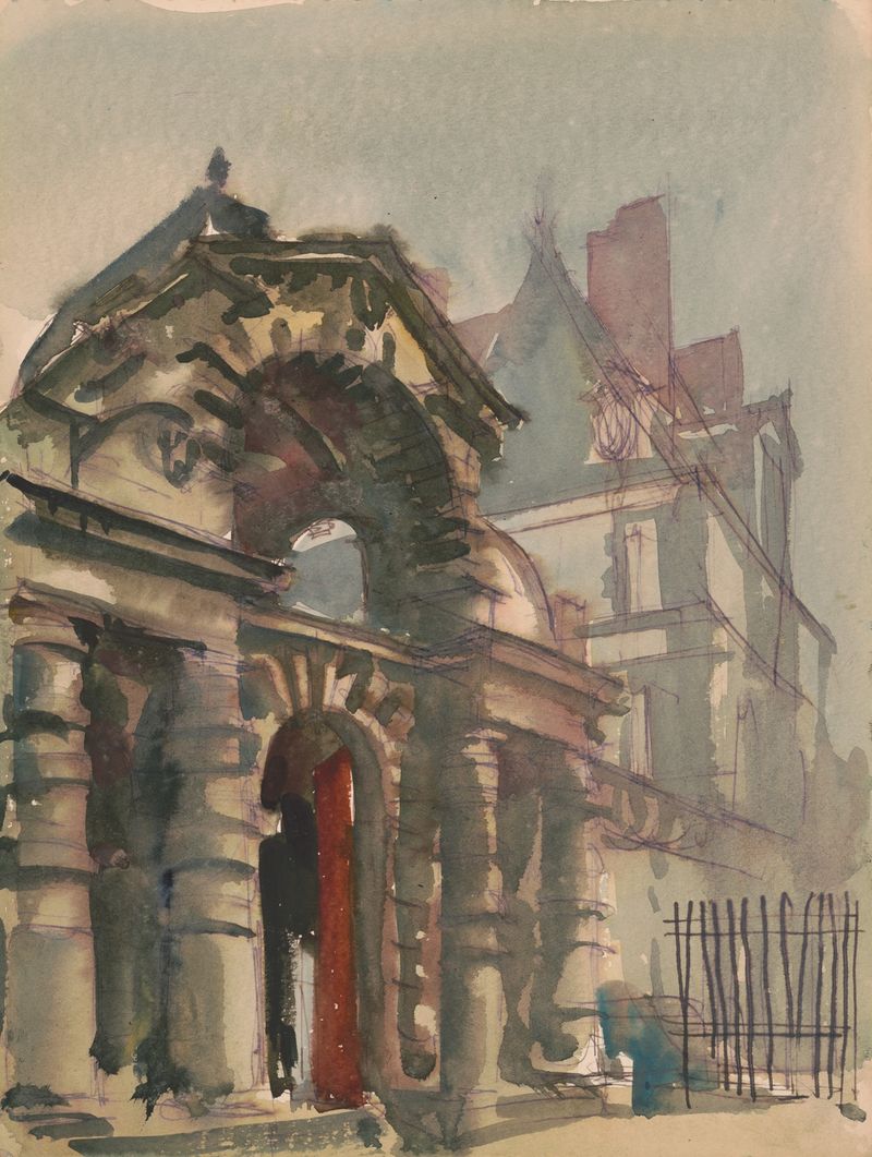 Escena arquitectónica con curvas y luz de Victor Alfred Lundy, 1949