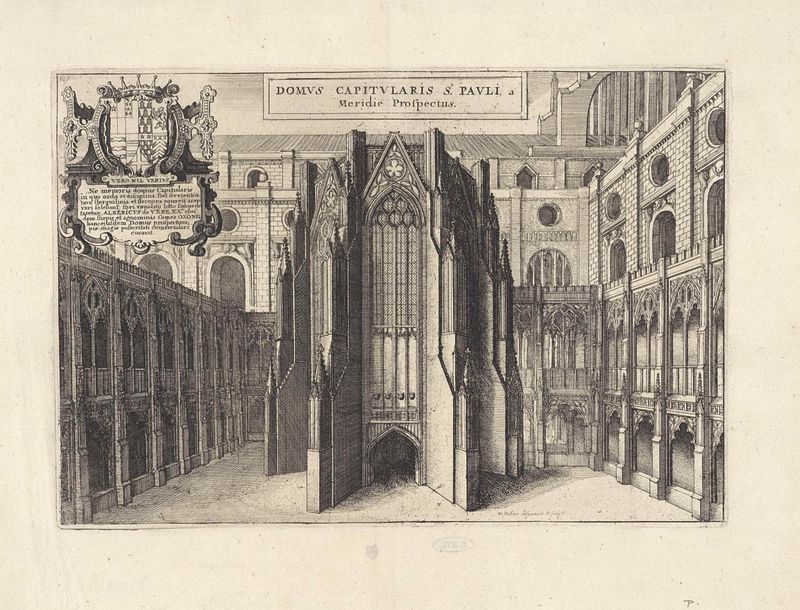 Gravura de Wenceslaus Hollar representando a Catedral de São Paulo em Londres