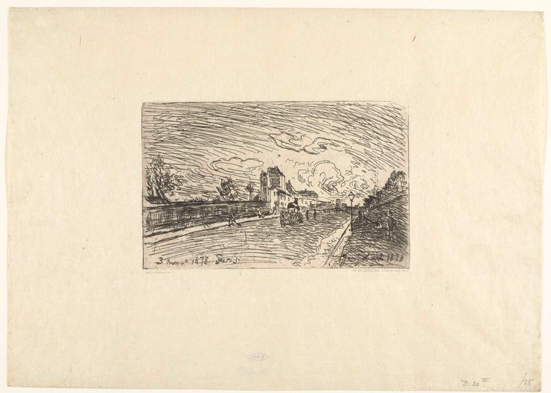 Gravura de Johan Barthold Jongkind representando a saída de um hospital em Paris.