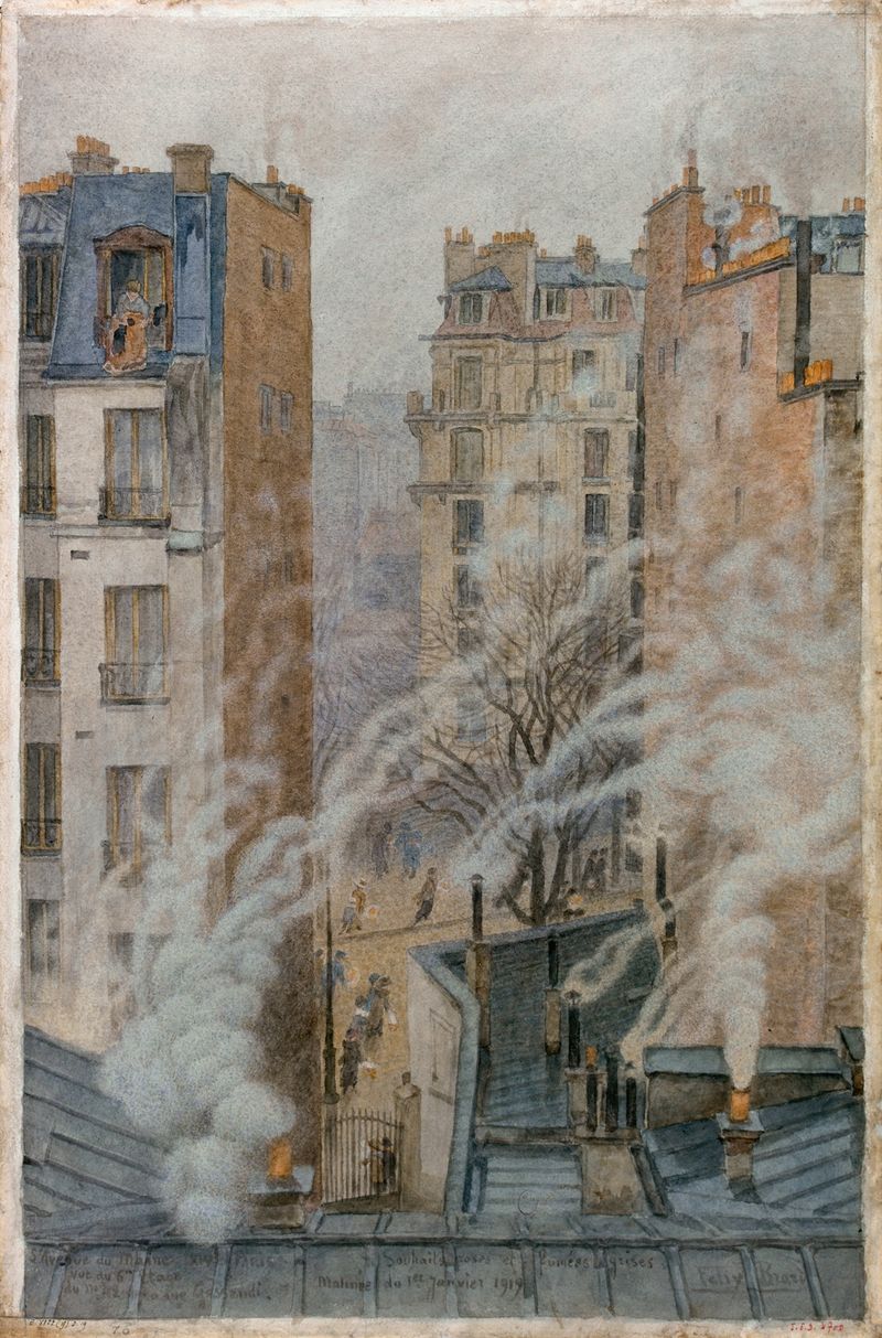 L’Avenue du Maine XIVe Paris, oil on canvas by Félix Brard