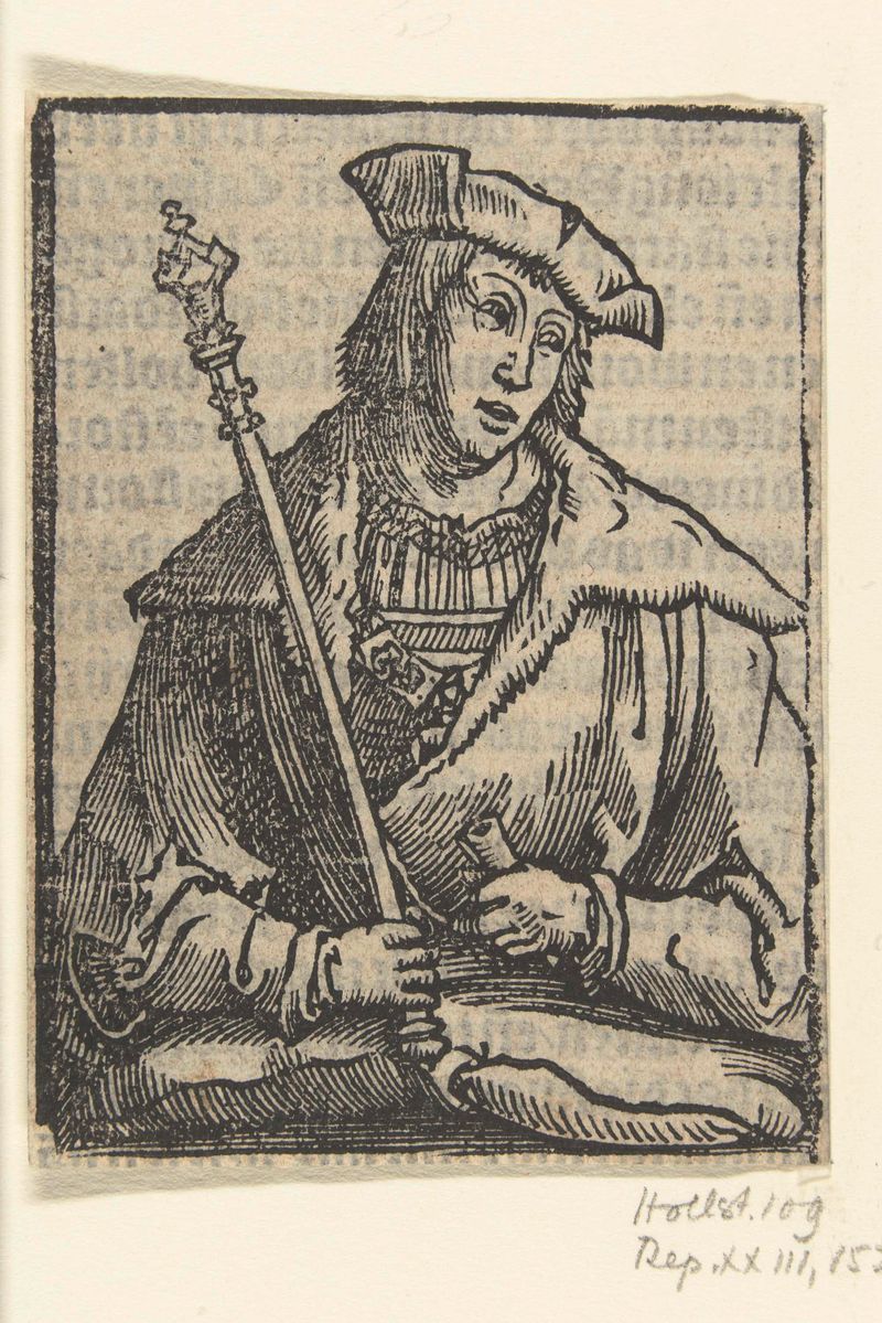 Retrato de Karel V por Lucas van Leyden, meio papel