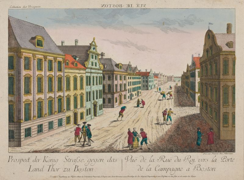 Urban landscape with cobblestones and figures, oil on canvas by Franz Xaver Habermann
