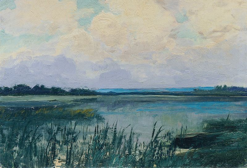 Landscape with intricate textures by Ferdinand Engelmüller, 1902