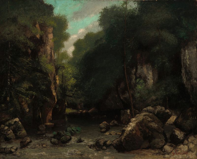 Landscape of The Valley of Les Puits-Noir, oil on canvas by Gustave Courbet