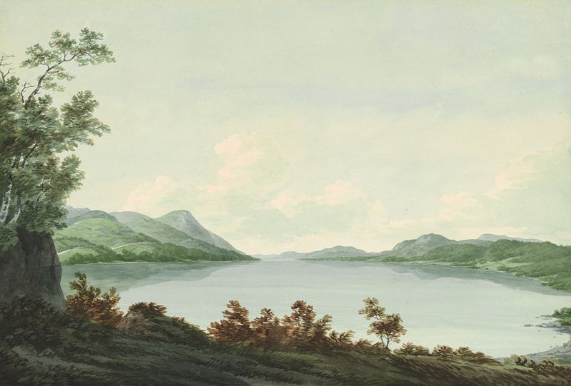Paisaje de Lake Windermere de John Warwick Smith, pintura al óleo