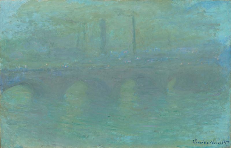 Waterloo Bridge, London, at Dusk de Claude Monet, óleo sobre tela