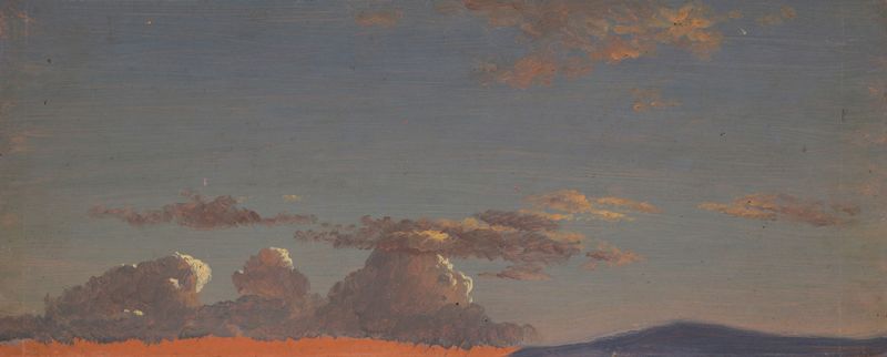 Maine sky study de Frederic Edwin Church, pintura a óleo que retrata um céu dramático.