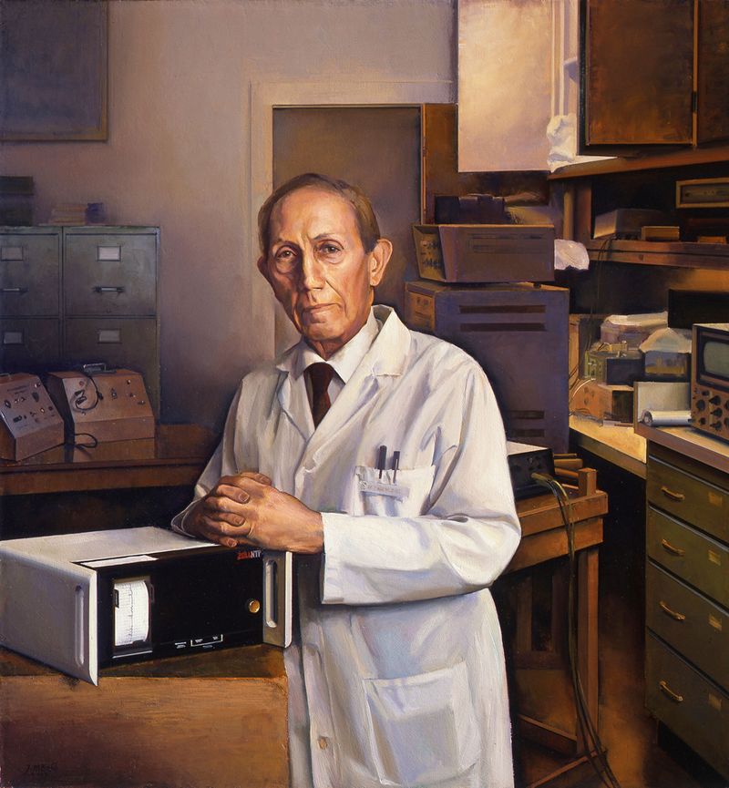 Retrato de Paul M. Zoll, óleo sobre lienzo de Joel Babb