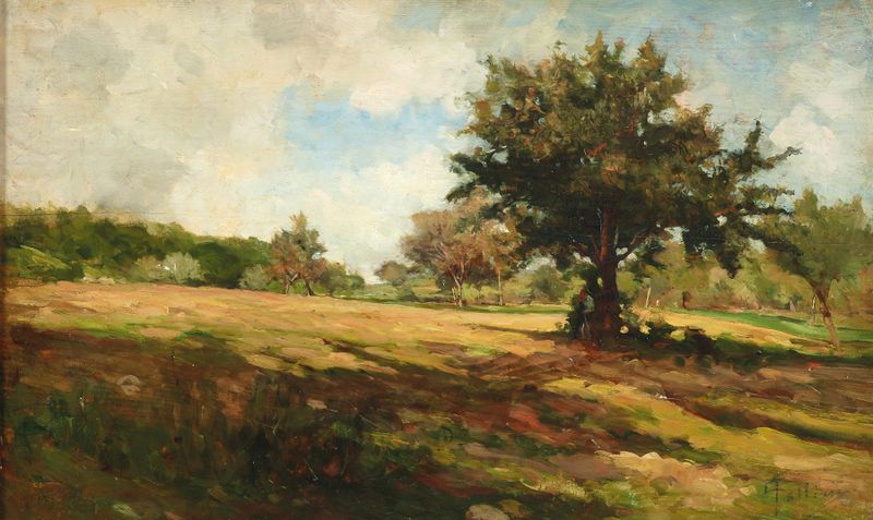Figurative oil painting by Carlo Follini showing a reclining figure in sunlight.