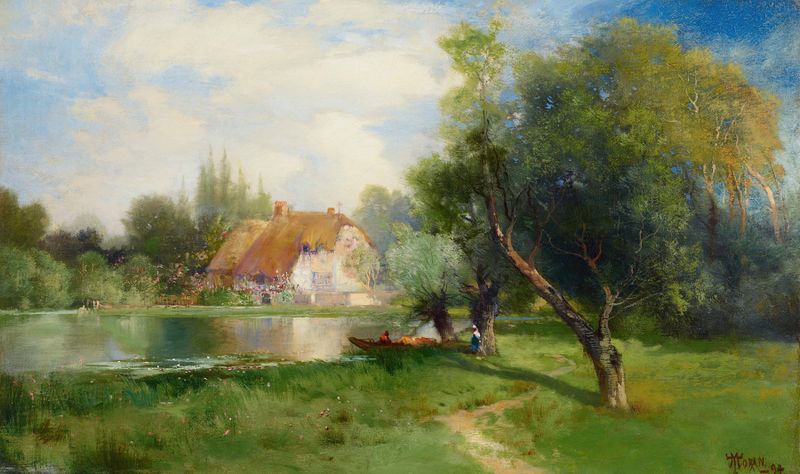 Near East Hampton, Long Island de Thomas Moran, pintura a óleo que retrata ondas e luz.