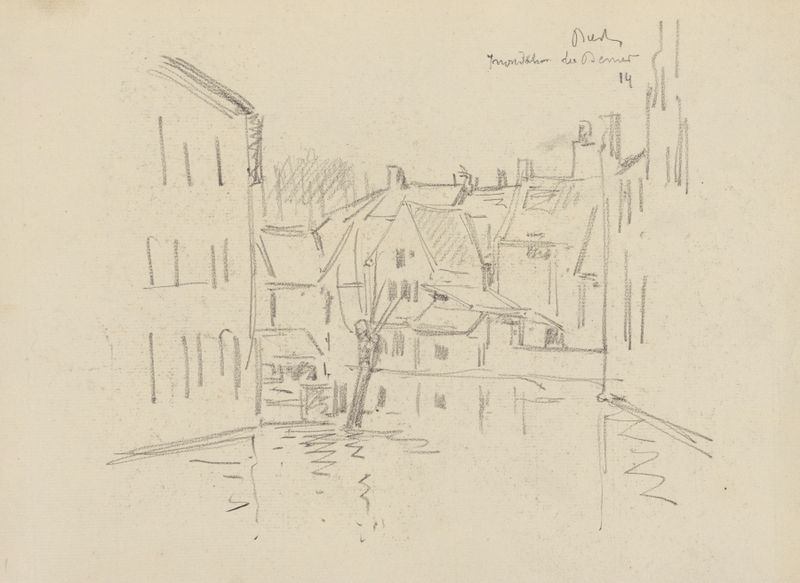 Inondation du Demer à Diest de Jean-François Taelemans, óleo sobre tela que retrata uma paisagem serena inundada de água.