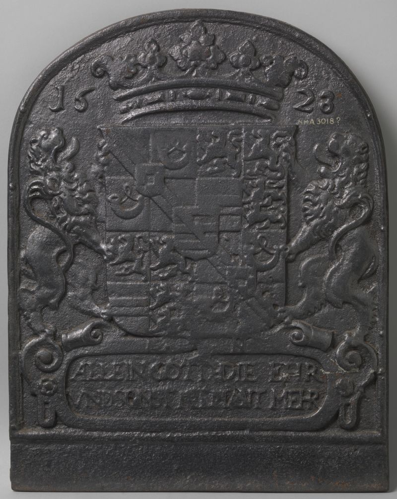 Haardplaat met het wapen van de prins van Oranje, arte decorativa de Unknown Artist