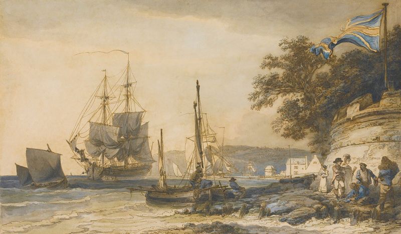 Cowes Castle, Isle Of Wight de Philip James de Loutherbourg, pintura a óleo
