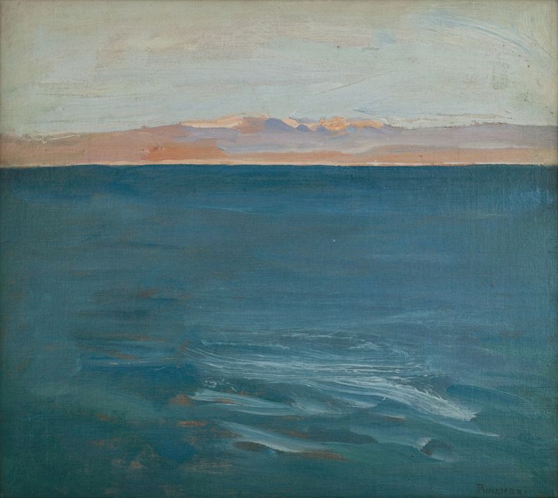 Red Sea, Suez by Akseli Gallen-Kallela, oil on canvas depicting vibrant waves