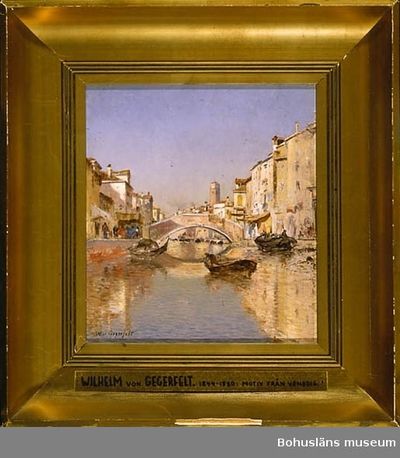 Paisagem de um canal em Veneza por Wilhelm von Gegerfelt, pintura a óleo