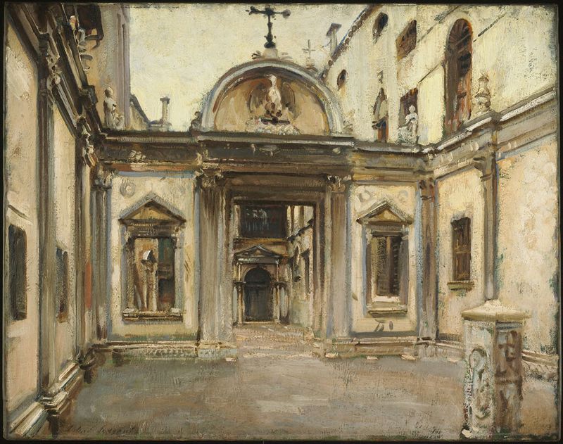 Pátio da Scuola Grande di San Giovanni Evangelista, óleo sobre tela de John Singer Sargent