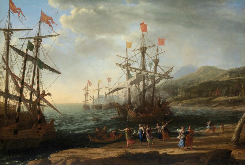 The Trojan Women Setting Fire to Their Fleet, oil painting by Claude Lorrain
