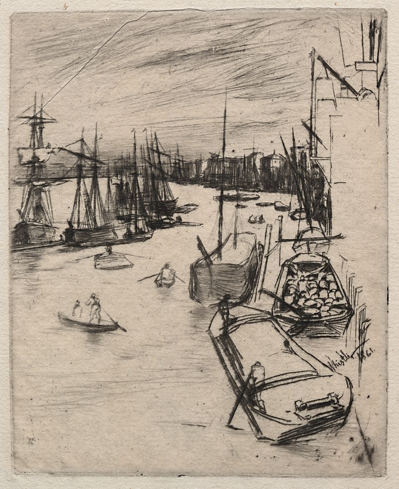 Paisagem de Little Wapping, óleo sobre tela de James Abbott McNeill Whistler