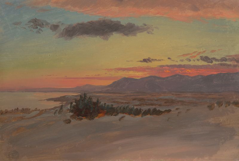 Hudson Valley in Winter, Looking Southwest from Olana, óleo sobre tela de Frederic Edwin Church