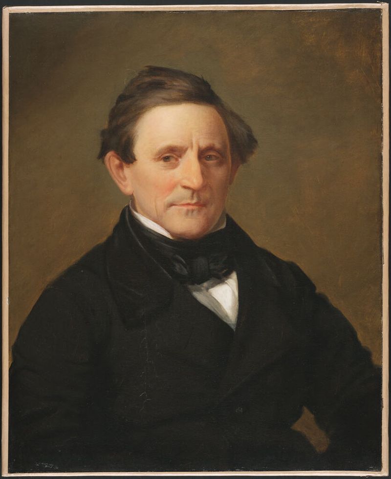 Retrato de un hombre en óleo sobre lienzo de Henry Peters Gray, mostrando tonos terrosos y contemplación.