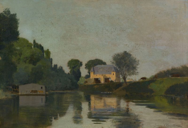 Le moulin de Georges Claude, modernismo, paisagem com um moinho e céu colorido