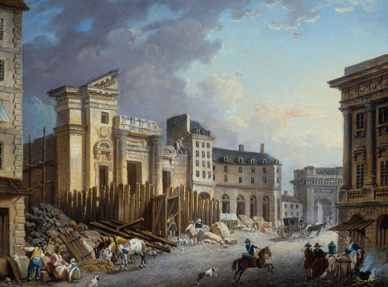 Démolition de l’église Saint-Barthélemy, óleo sobre lienzo de Pierre-Antoine Demachy