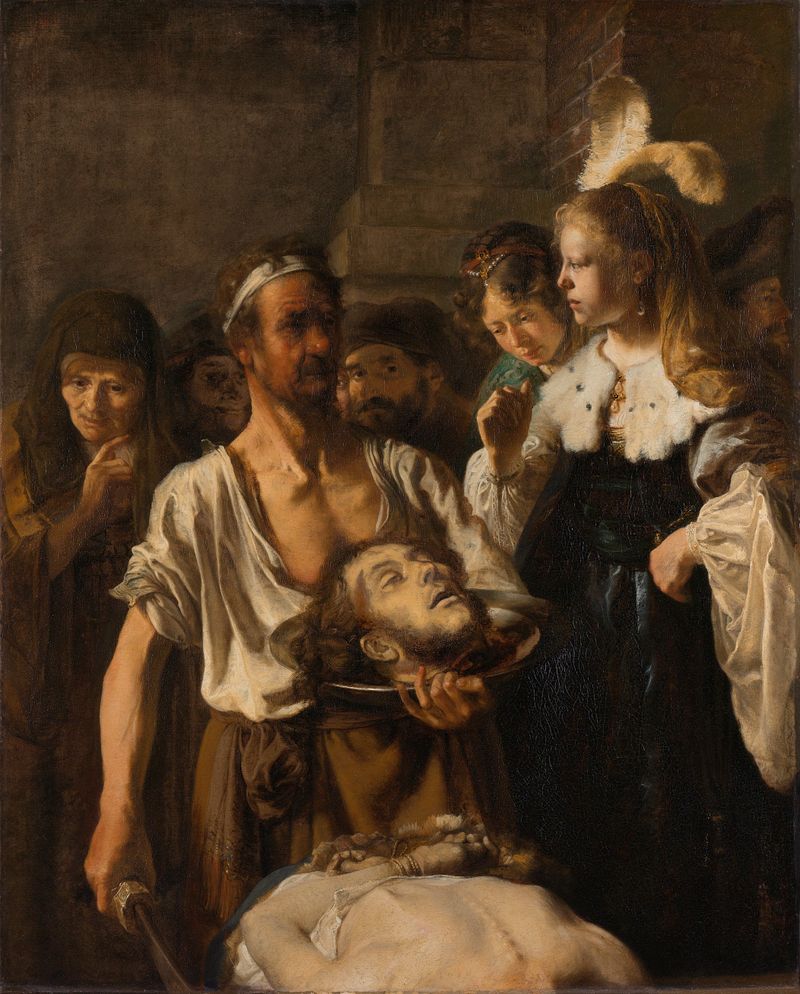 Salome receives the head of John the Baptist, oil painting by Rembrandt van Rijn