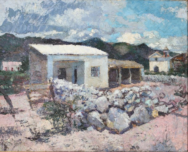 Landscape of Las playas de Guasapampa by Fernando Fader, oil painting