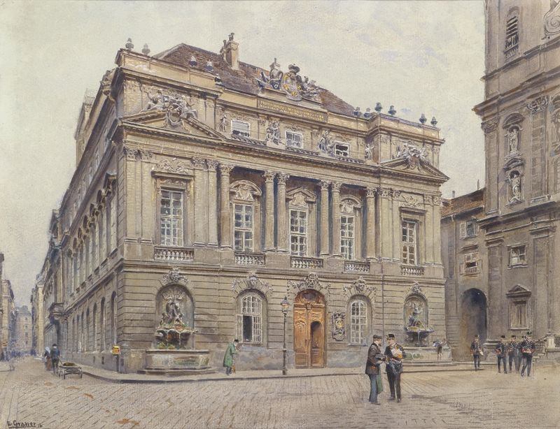 Fachada de Alte Universität Wien de Ernst Graner, neoclasicismo