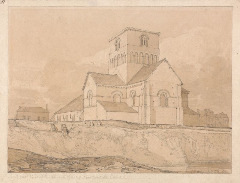 Vista sudeste da Igreja de Lery, óleo de John Sell Cotman