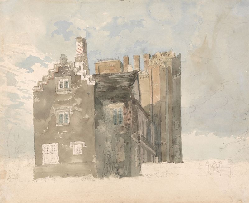 Layer Marney Hall, Essex, aquarela sobre papel de Thomas Girtin