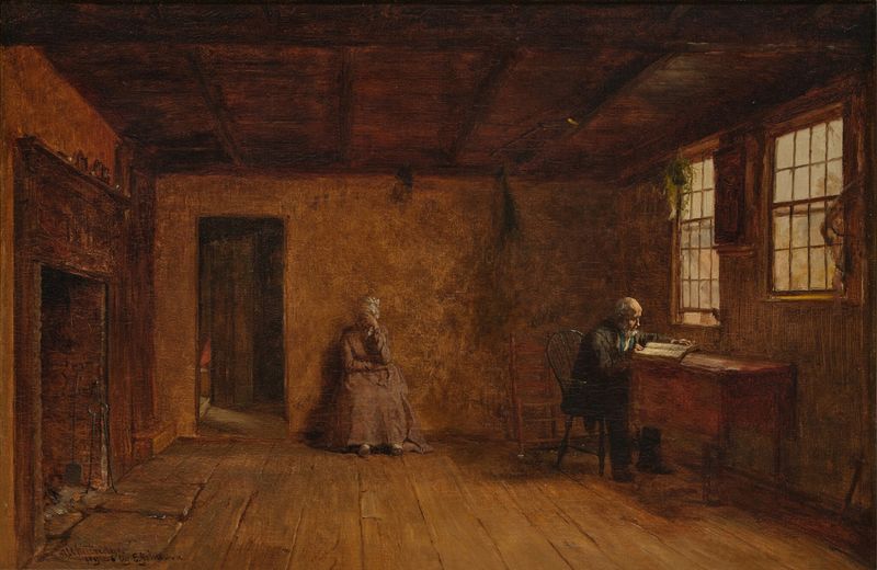 Genre scene depicting figures in a landscape, oil painting by Worthington Whittredge