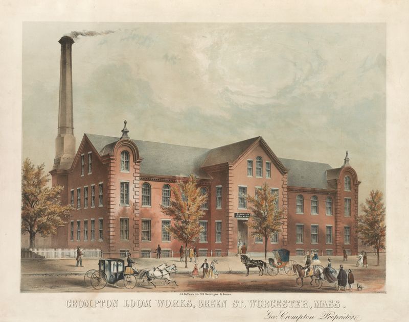 Crompton Loom Works, architecture scene by John H. Bufford's & Sons