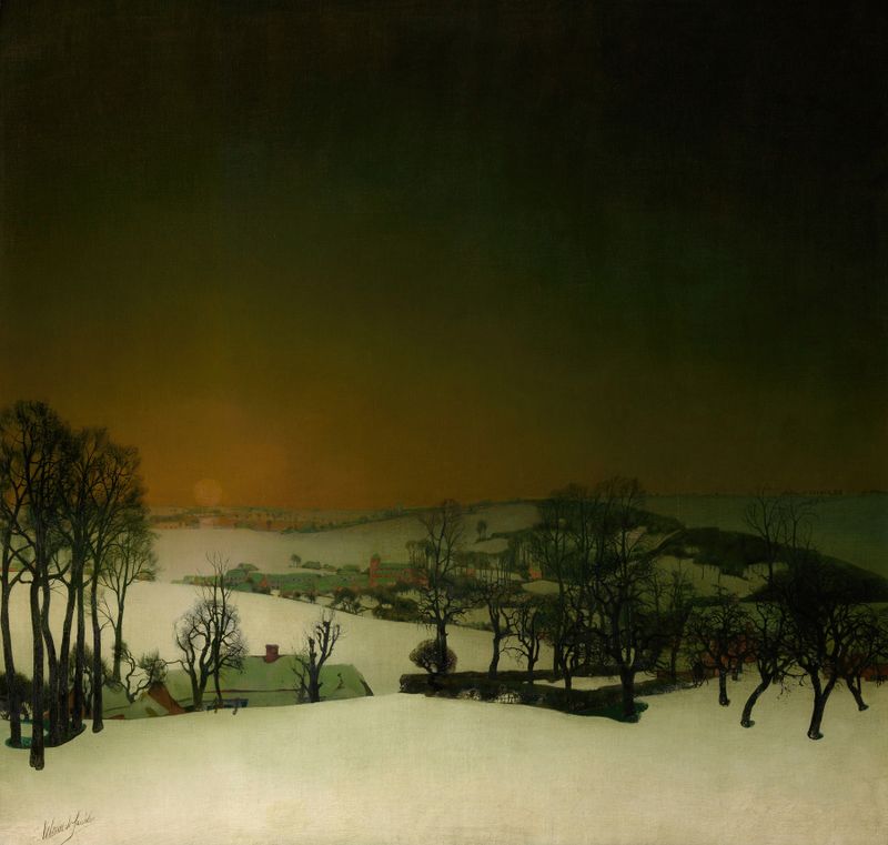 Snow in Flanders by Valerius De Saedeleer, impressionism, landscape with snow and trees