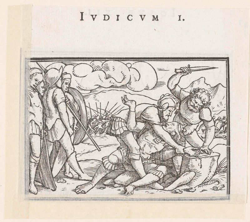 Escena histórica de mutilación de Hans Holbein (II), papel