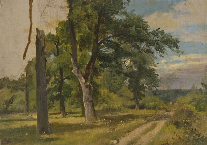 Landscape depicting a glade with soft greens and light, by Jakob Becker