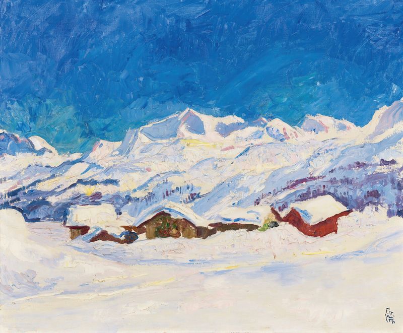Winterlandscape Near Maloja, oil on canvas by Giovanni Giacometti