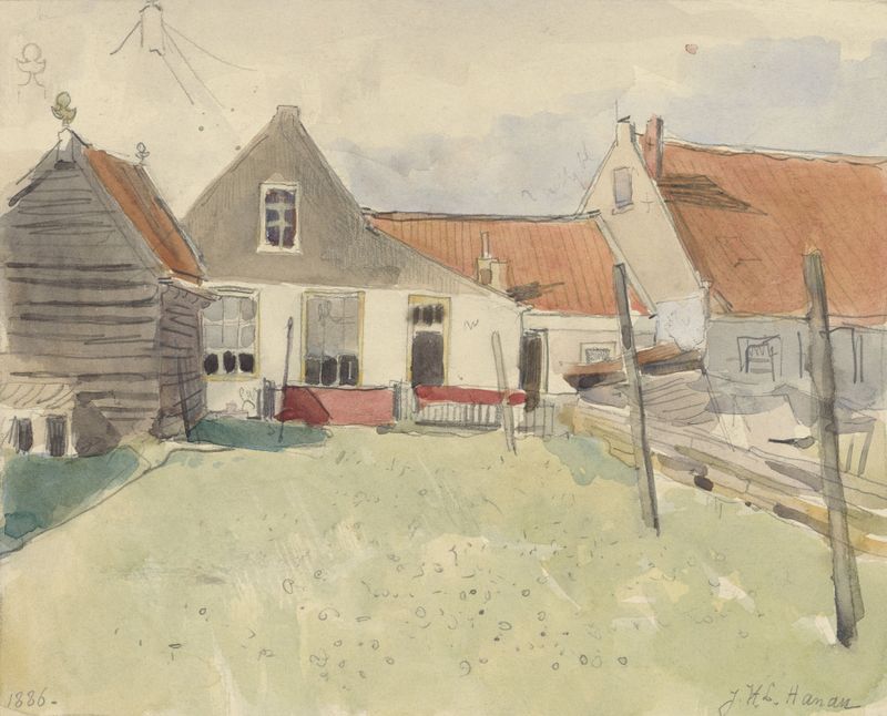 Architecture of Vinkenbuurt, Amsterdam by Jan H.L. Hanau, oil painting