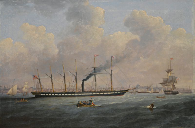 The S.S. Great Britain, una escena marina, por Francis Hustwick, pintura al óleo